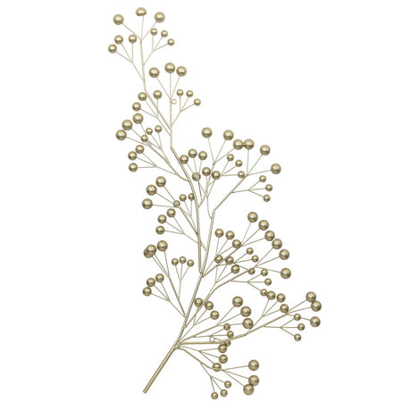 Gold metal wall art featuring a branch design, perfect for enhancing interior or exterior spaces, measuring 517 x 1060 mm.