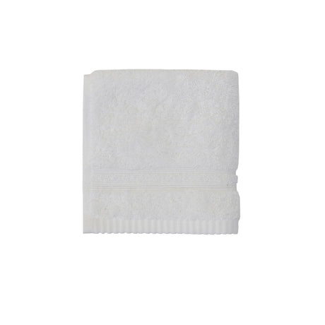 Soft white Selene face washer made of 100% Egyptian cotton, ideal for gentle cleansing and skincare routines.