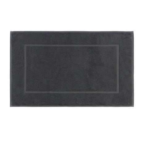 Luxurious Selene bath mat made from 100% Egyptian cotton in slate color, measuring 500 x 800mm.