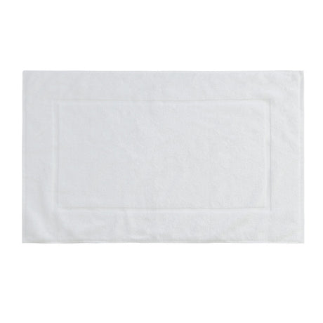 Luxury white bath mat made of 100% Egyptian cotton, offering plush comfort and quality in a 500 x 800mm size.