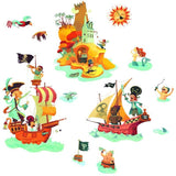 Colorful pirate-themed sticker packs by Djeco, featuring 640 unique designs for creative kids aged 3 and up.