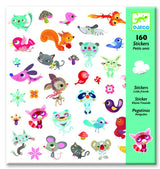 Djeco Small Friends stickers set featuring 640 vibrant, adorable characters for creative crafting and fun projects.