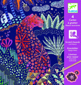 Scratch Cards Art - Lush Nature by Djeco features vibrant wildlife designs for kids to creatively explore through scratch art.