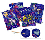 Scratch Cards Art - Lush Nature features intricate scratch cards revealing vibrant landscapes and wildlife for creative exploration.