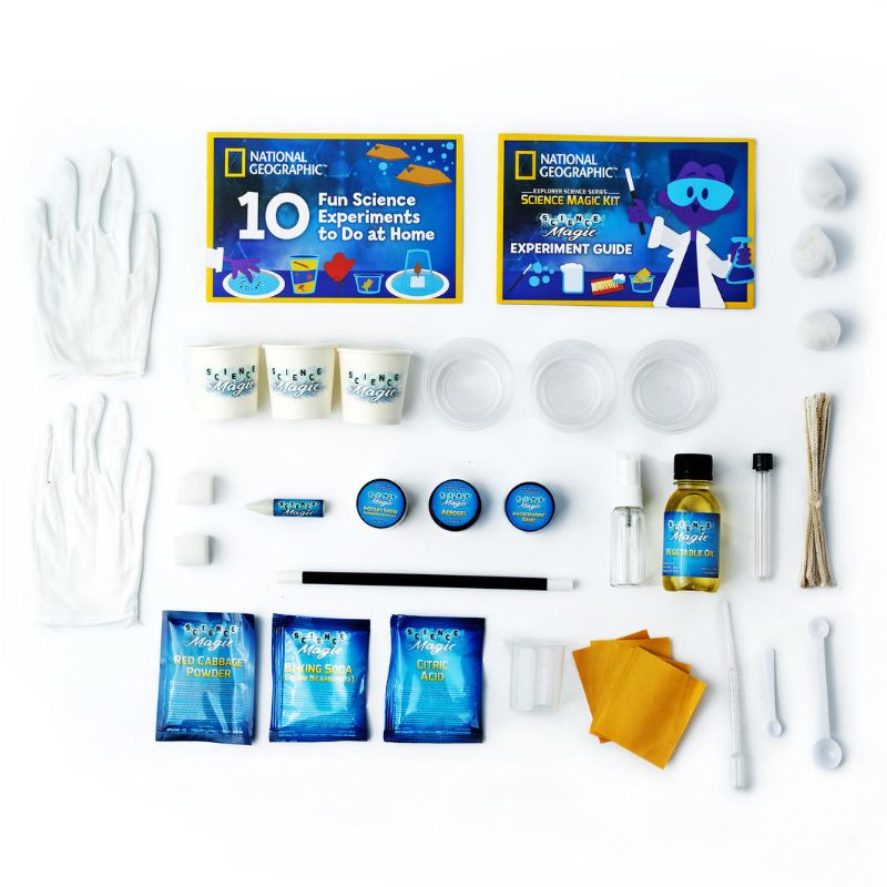 Science Magic Activity Kit from National Geographic, featuring 10 experiments that blend science and magic for curious kids.