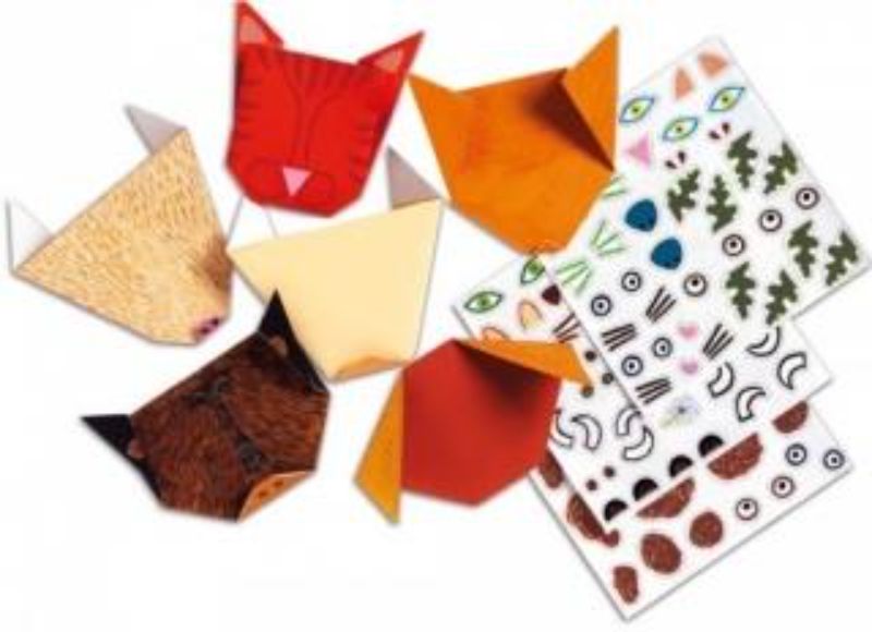 Colorful Djeco Origami Set featuring six animal designs, perfect for sparking creativity and fine motor skills in kids.