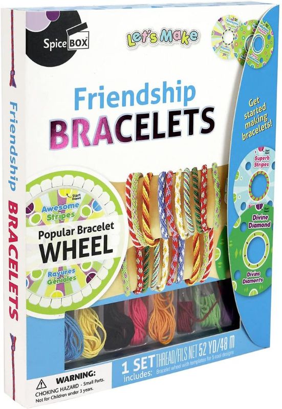 Colorful crafting kit from Spice Box to create unique friendship bracelets easily, fostering creativity and connection.