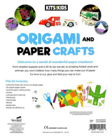 Colorful Origami & Paper Crafts Set for kids, featuring vibrant papers and templates for creative projects like puppets and 3D games.