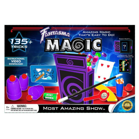 Magic Kit by Theatrix featuring 135 tricks for aspiring magicians, including card tricks and sleight-of-hand illusions.