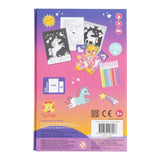 Colouring Set - Unicorn Magic by Tiger Tribe featuring 48 illustrated pages, 10 markers, and stickers for creative fun.