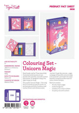 Colouring Set - Unicorn Magic: 48 illustrated pages, 10 markers, 5 sticker sheets, compact and portable for creative fun.