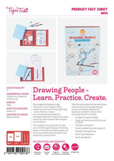 Art set for kids aged 5+, featuring a 40-page pad, dual-tip fineliner, and a 24-page drawing guide for mastering figure drawing.