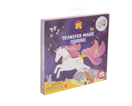 Colorful Transfer Magic Unicorn activity set for kids, featuring 5 unicorn designs and mess-free creative transfers.