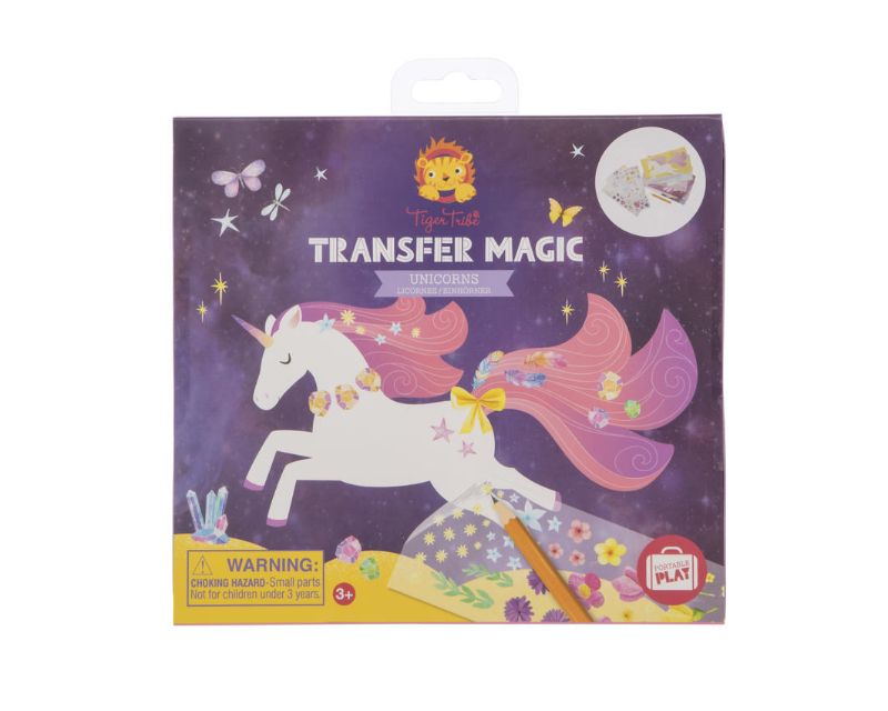 Activity Set featuring a colorful unicorn craft kit with transfer sheets, ideal for mess-free creative fun for kids.