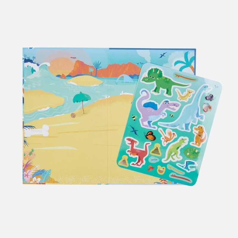 Colorful Dinosaur Island Activity Set with reusable figurines for imaginative play and a fun 'match the dino' puzzle.