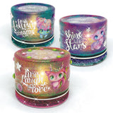 DIY Night Light Jars Kit by Hazelia, featuring 3 jars, flameless candles, glitter, and stickers for a starry glow.