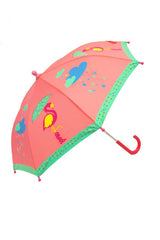Vibrant flamingo umbrella with color-changing design, perfect for stylish rainy days and easily spotted in a crowd.