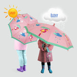 Vibrant Flamingo Umbrella with color-changing design, lightweight frame, and ergonomic handle for stylish rain protection.