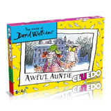 Cluedo - Awful Auntie game box featuring whimsical artwork and characters from David Walliams' story, perfect for family game nights.