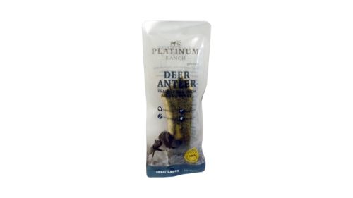 Large split deer antler dog treat from Smartfox NZ, promoting dental health and packed with essential nutrients for pets.