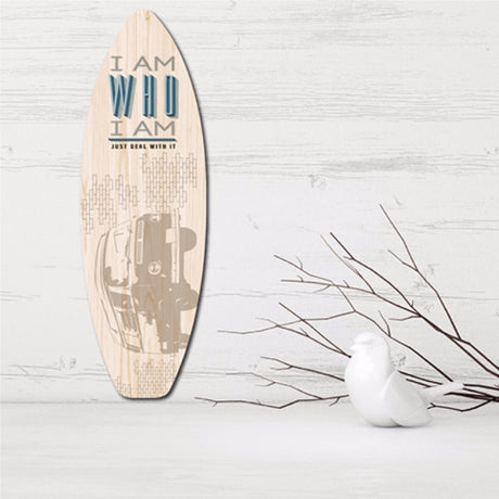 Ply Surfboard Art featuring a vibrant Combi Van design, perfect for surf lovers and vintage decor enthusiasts.