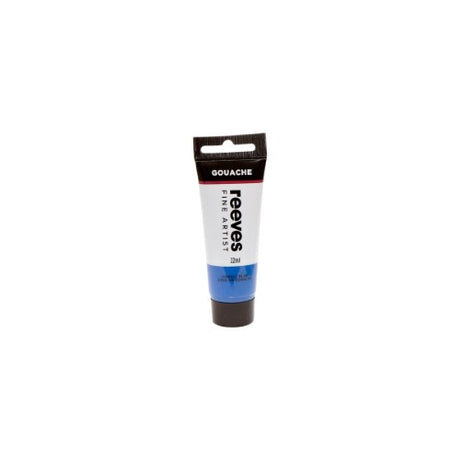 Reeves Fine Artist Gouache in Cobalt Blue, 22ml, perfect for vibrant and opaque artistic expression in various mediums.