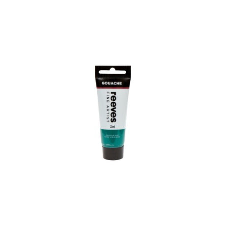 Reeves Fine Artist Gouache in Viridian Hue, 22ml, vibrant opaque paint perfect for artists, students, and mixed media projects.