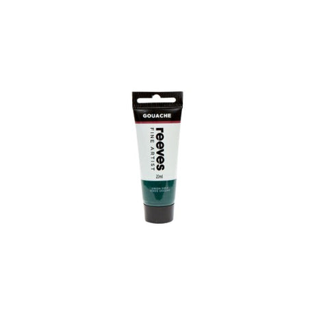 Reeves Fine Artist Gouache 22ml in Green Deep, rich opaque paint for vibrant artworks and versatile mixed media applications.