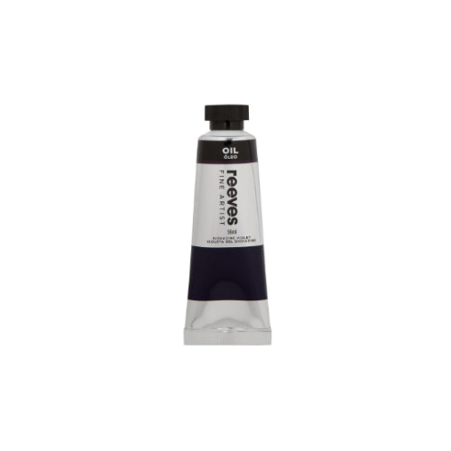 Vibrant 50ml Dioxazine Violet oil paint tube, ideal for blending with a smooth texture and long drying time for artists.