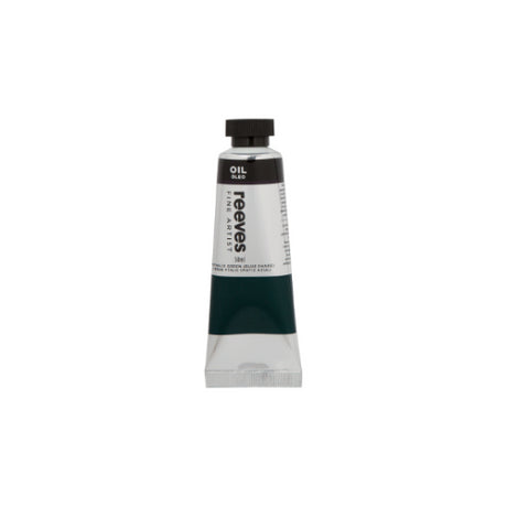 Reeves Fine Artists Oil 50ml Phthalo Green: vibrant, buttery oil paint ideal for blending, glazing, and mixed media projects.