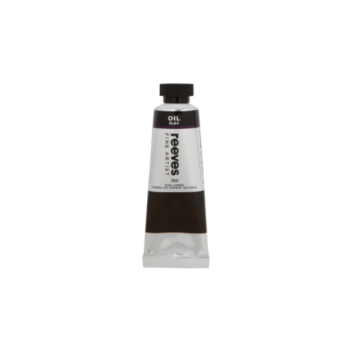 Reeves Fine Artists Oil Paint in Raw Umber 50ml, featuring rich pigmentation and smooth texture for blending and glazing techniques.