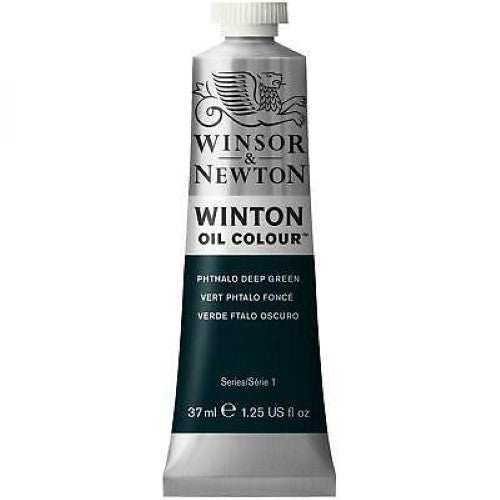 Vibrant Winsor & Newton Winton Oil 37ml in Phthalo DP Green, ideal for bold artistic expressions and lasting color quality.