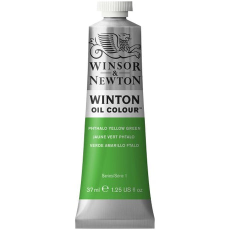 Winsor & Newton Winton Oil 37ml in Phthalo Yellow Green 403, ideal for vibrant, long-lasting oil paintings with excellent pigment load.