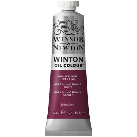 Vibrant Winsor & Newton Winton Oil paint in Quin Dp Pink 250, perfect for detailed and large volume artworks.