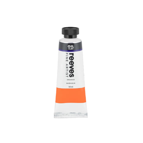 Vibrant 50ml orange oil paint with rich pigmentation, smooth texture, perfect for blending and versatile techniques.