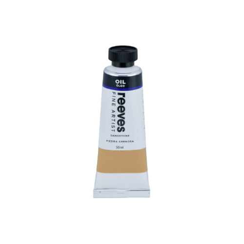 Reeves Fine Artists Oil 50ml Sandstone: vibrant, non-toxic oil paint with a smooth texture, perfect for blending and revising artworks.