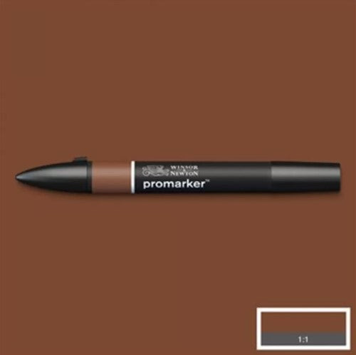 Winsor & Newton Promarker Chocolate 234, a twin-tipped alcohol-based marker in rich brown for versatile art and design.