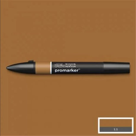 Winsor & Newton Promarker Hazelnut 534, a versatile twin-tipped marker for vibrant, streak-free artwork in a warm, rich brown tone.