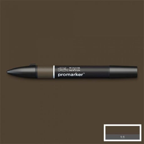 Winsor & Newton Promarker Warm Grey 7, a versatile twin-tipped marker with rich alcohol-based ink for vibrant, streak-free artwork.