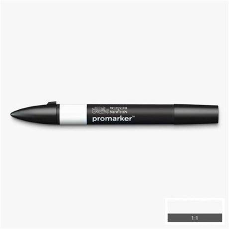 Winsor & Newton Promarker Cool Grey 00, a twin-tipped marker for smooth, streak-free coloring, ideal for shading and detail work.