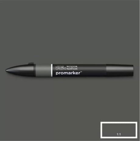 Winsor & Newton Promarker Ice Grey 7, a twin-tipped alcohol-based marker for versatile shading and detailing in artwork.