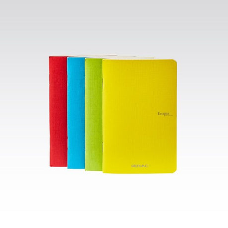 Fabriano Ecoqua stapled notebooks in a pack of 4, featuring 90gsm blank pages for sketching and journaling on-the-go.