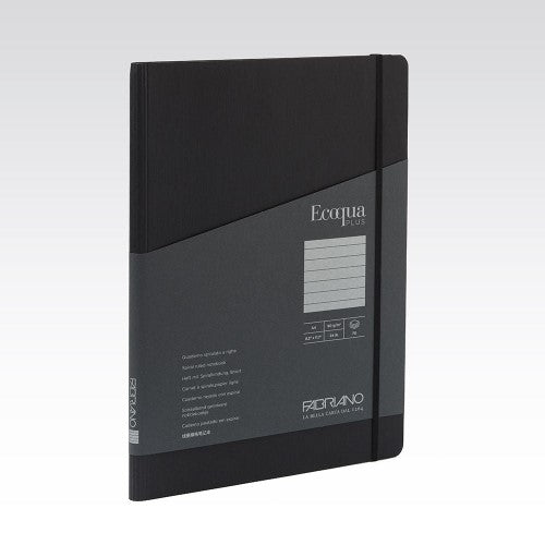 Fabriano Ecoqua Plus A4 hidden spiral notebook featuring 90gsm lined paper, eco-friendly materials, and a stylish durable cover.