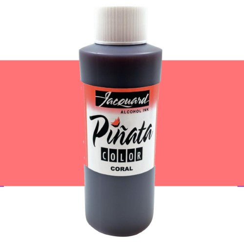 Vibrant Jacquard Piñata Alcohol Ink in Coral 008, 118.29ml, ideal for diverse surfaces and creative techniques.