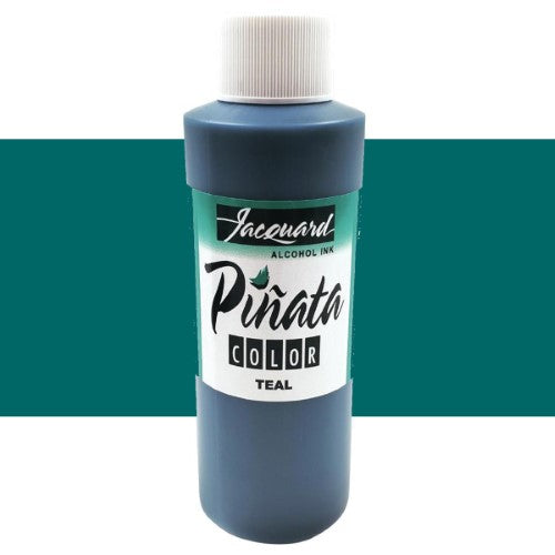 Vibrant teal Jacquard Piñata Alcohol Ink for versatile crafting on hard surfaces like glass, metal, and resin.