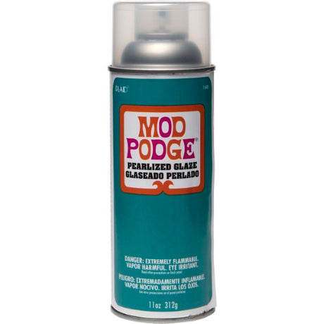 Mod Podge Acrylic Sealer 11oz Pearlized Glaze, enhances crafts with a lustrous, clear-drying, opalescent finish.