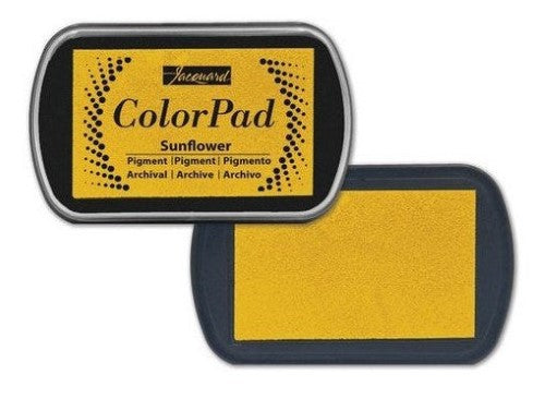 Vibrant Jacquard Colorpad Pigment Sunflower ink for artists, ideal for blending, embossing, and archival-quality projects.