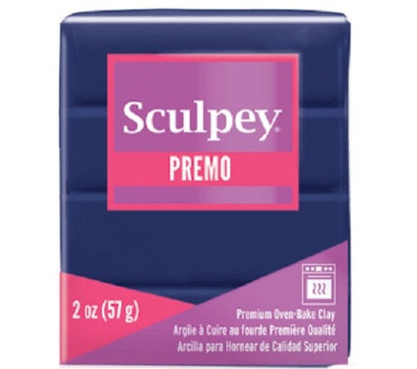 Vibrant Ultramarine Blue Sculpey Premo polymer clay for advanced techniques, ideal for jewelry and mixed media projects.