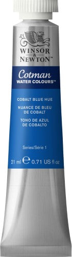 Vibrant Winsor & Newton Cotman Watercolour 21ml Cobalt Blue Hue 179 tube, perfect for beginners and experienced artists alike.