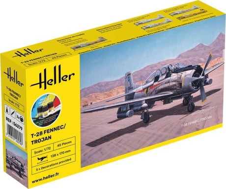 Detailed plastic model kit of the T-28 Fennec, ideal for aviation enthusiasts and model builders.